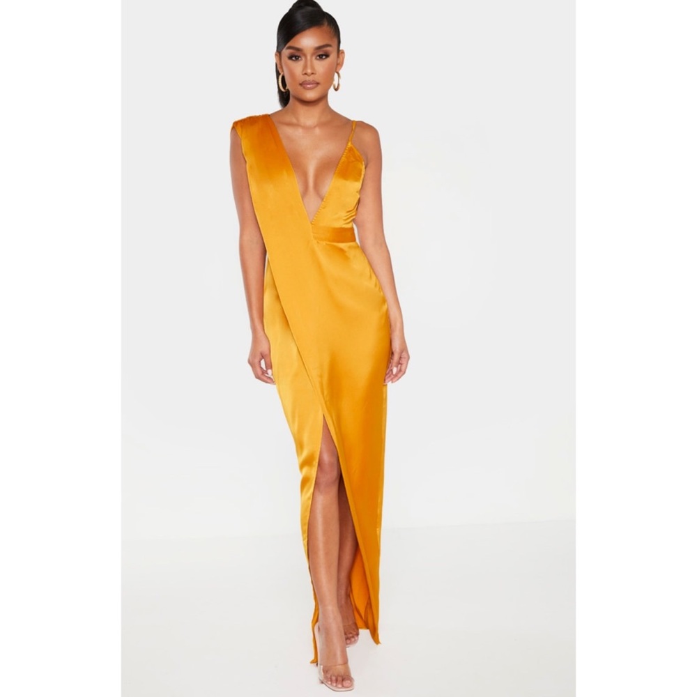 Pretty Little Thing - Mustard Asymmetric Dress